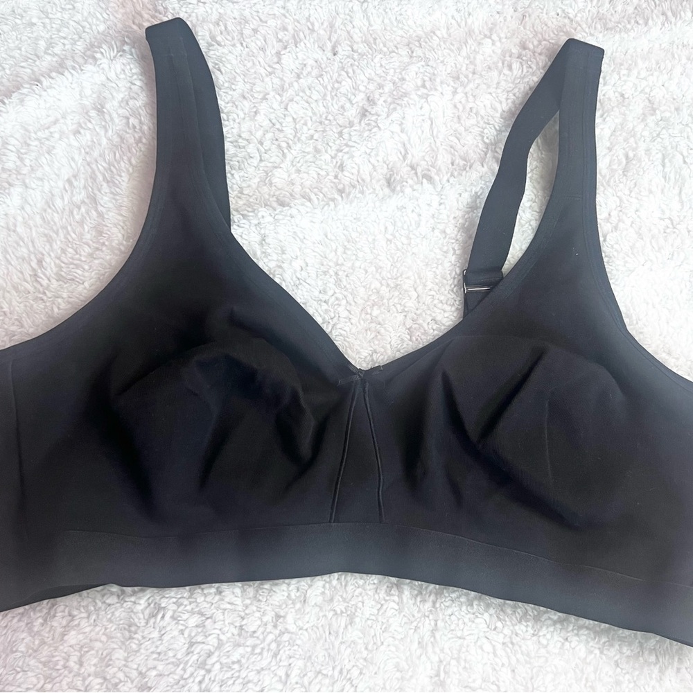 Fruit of The Loom Fit for Me Black Bra 46D Wireless Cotton Spandex Full Coverage